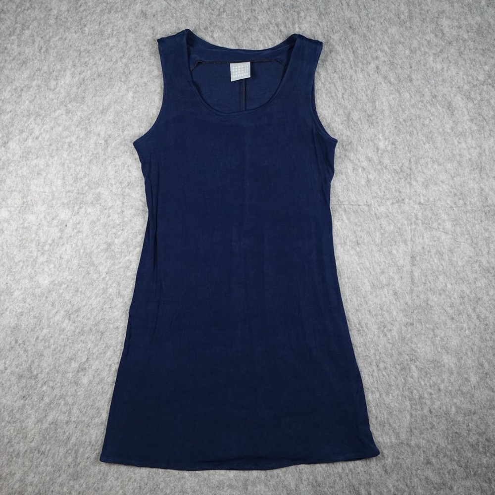 Vintage Rabbit Designs Dress Women‎ 10 Petite Navy Blue Mini Sleeveless Jersey